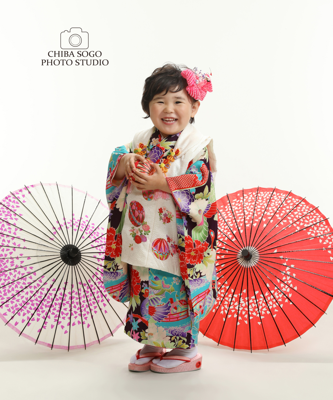 七五三記念写真撮影例(3歳女の子着物)千葉そごう写真館