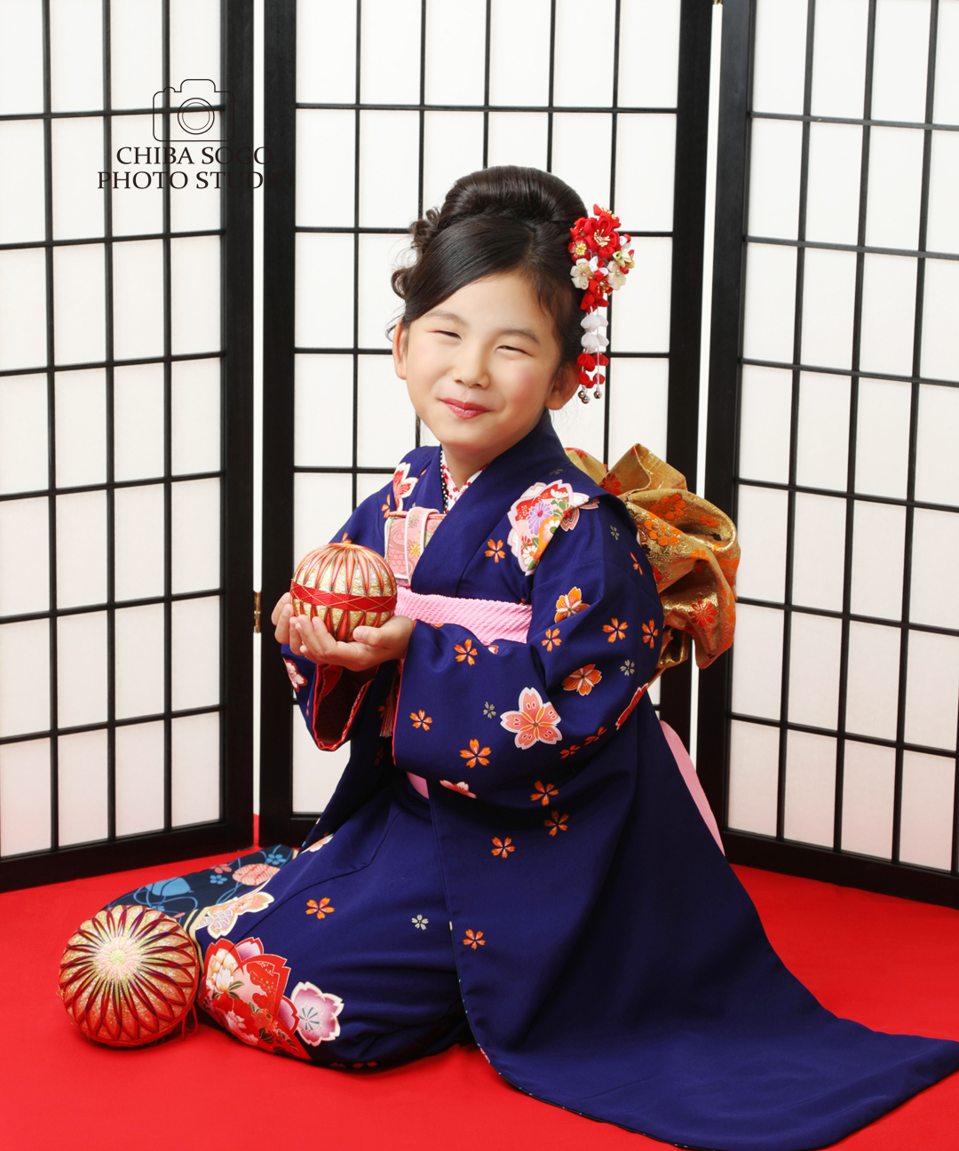 七五三記念写真撮影例(7歳女の子着物)千葉そごう写真館