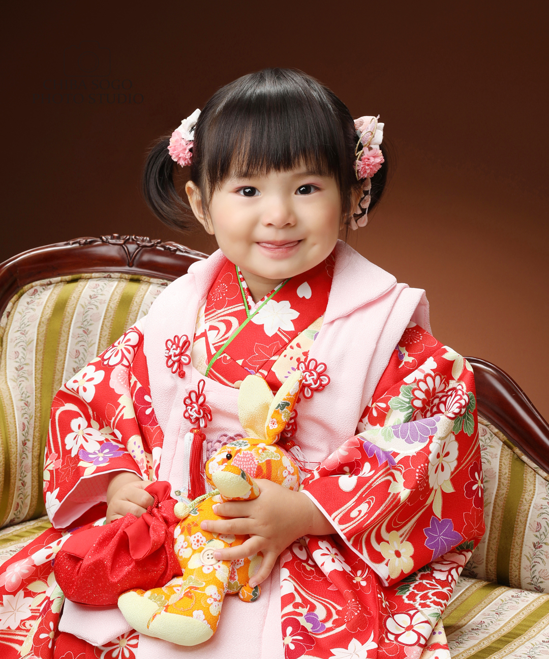 七五三記念写真撮影例(3歳女の子着物)千葉そごう写真館