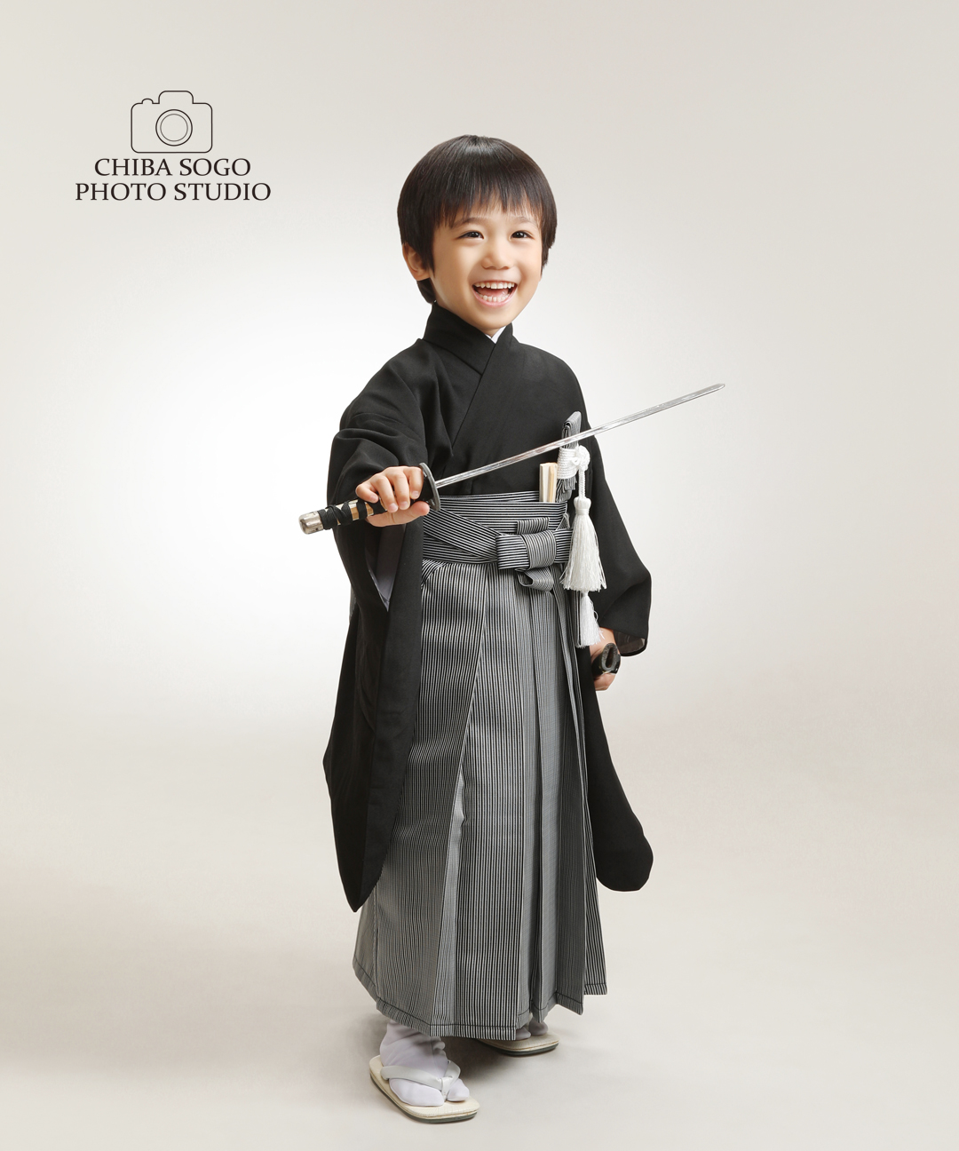 七五三記念写真撮影例(5歳男の子着物)千葉そごう写真館