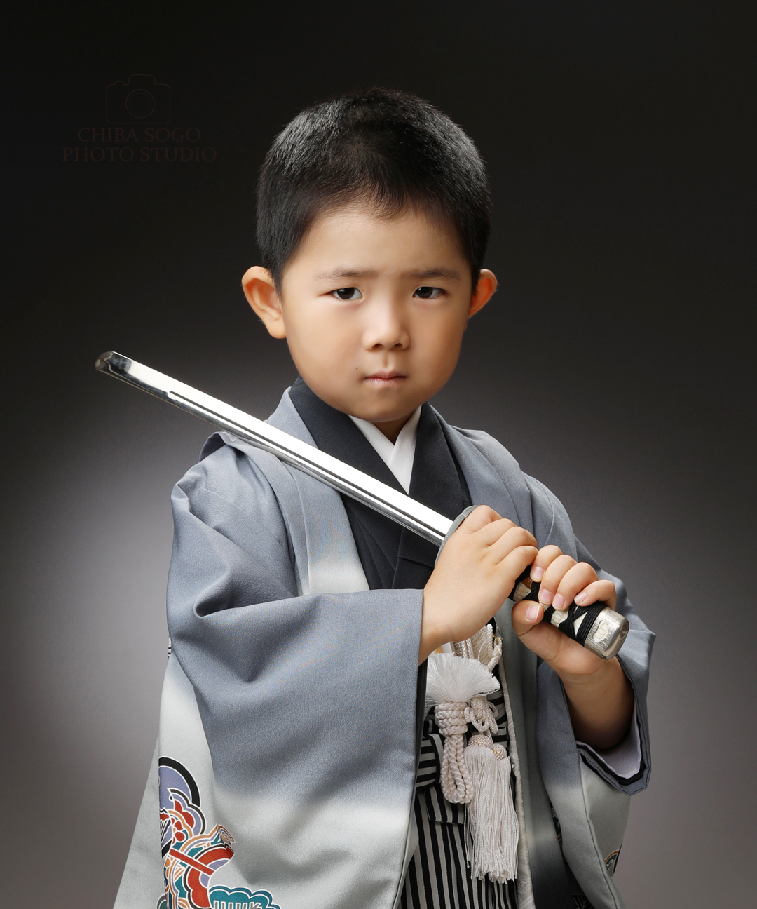 七五三記念写真撮影例(5歳男の子着物)千葉そごう写真館