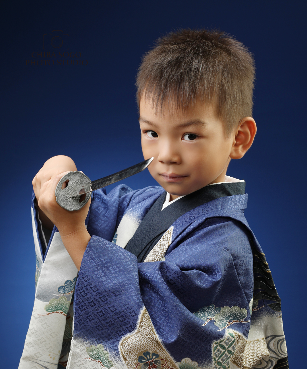 七五三記念写真撮影例(5歳男の子着物)千葉そごう写真館