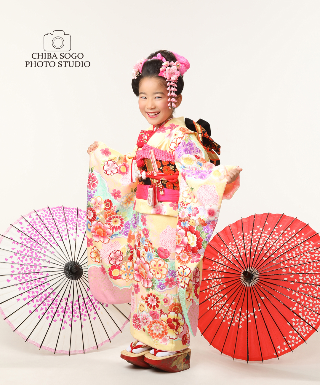 七五三記念写真撮影例(7歳女の子着物)千葉そごう写真館