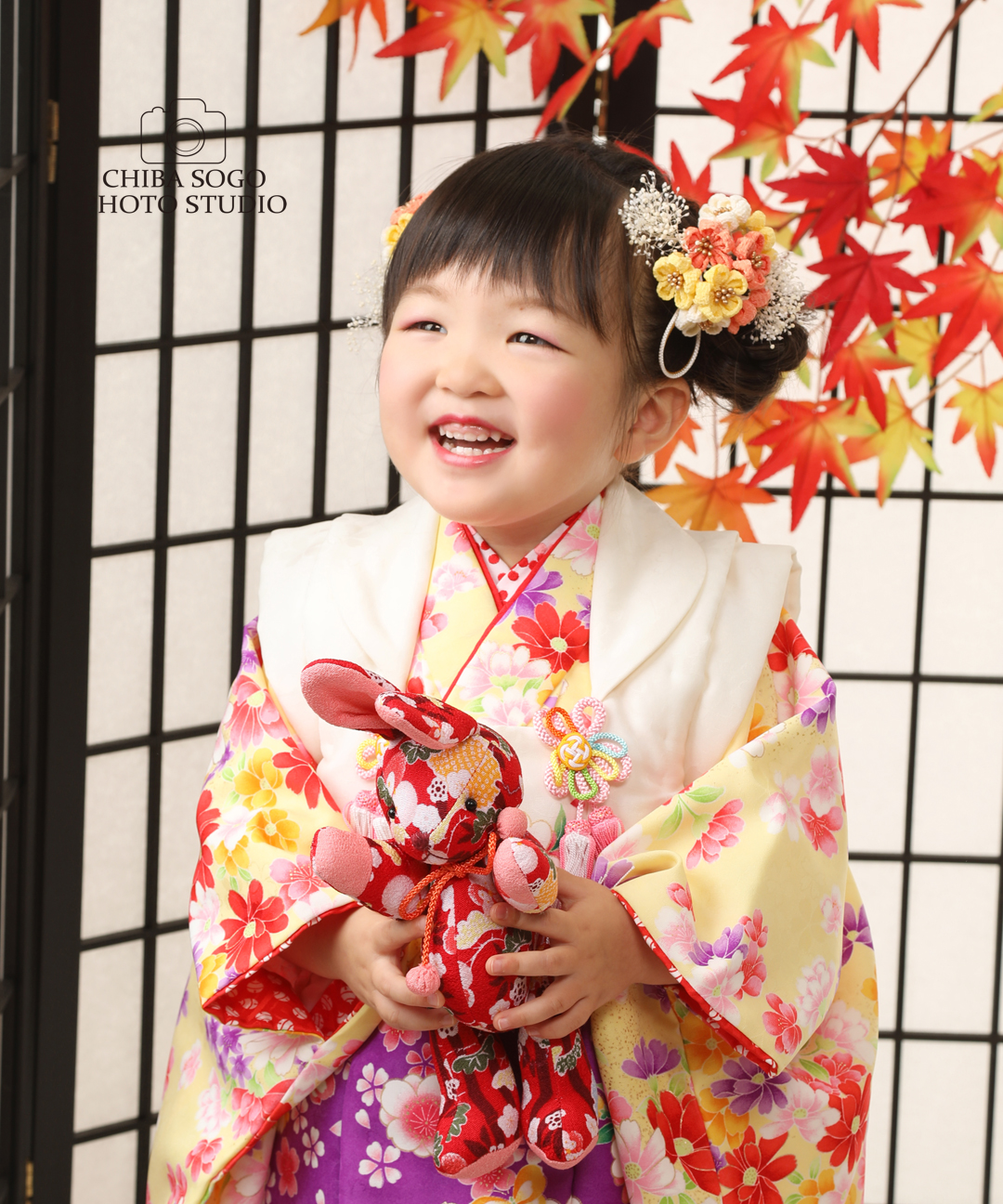 七五三記念写真撮影例(3歳女の子着物)千葉そごう写真館