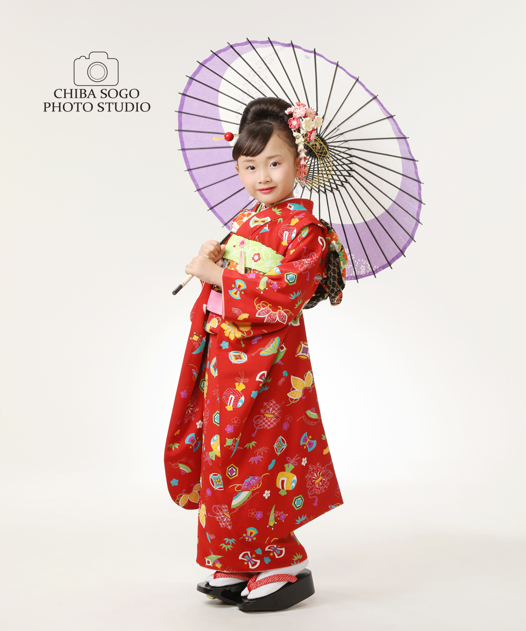 七五三記念写真撮影例(7歳女の子着物)千葉そごう写真館