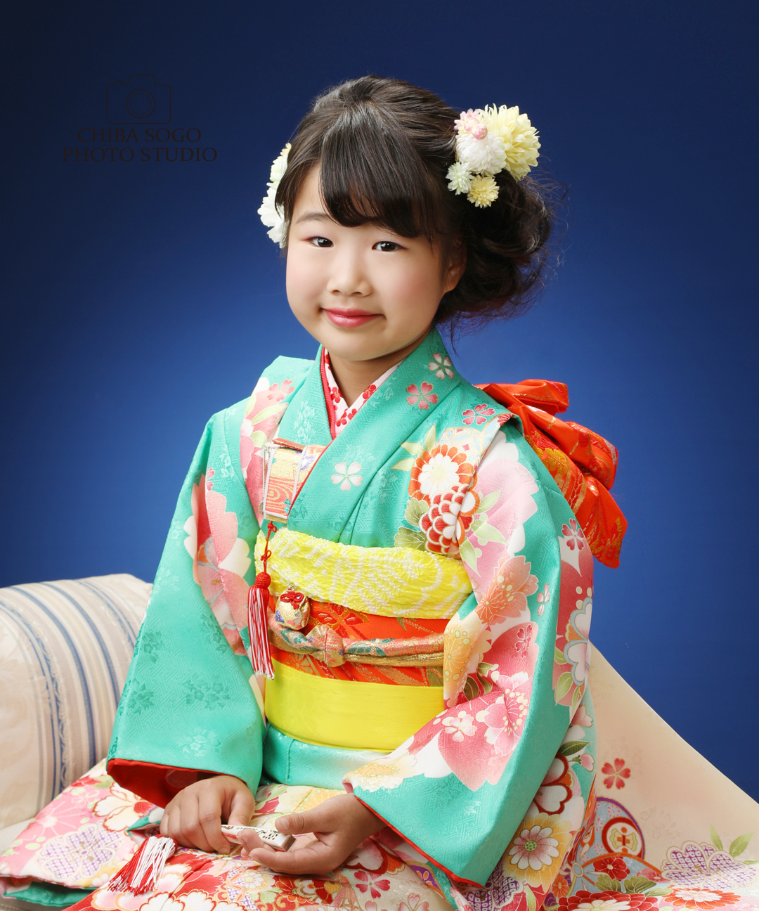 七五三記念写真撮影例(7歳女の子着物)千葉そごう写真館