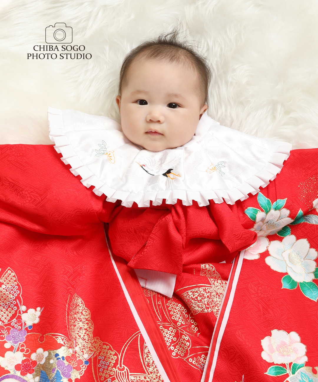お宮参り記念写真撮影例(女の子祝い着)千葉そごう写真館