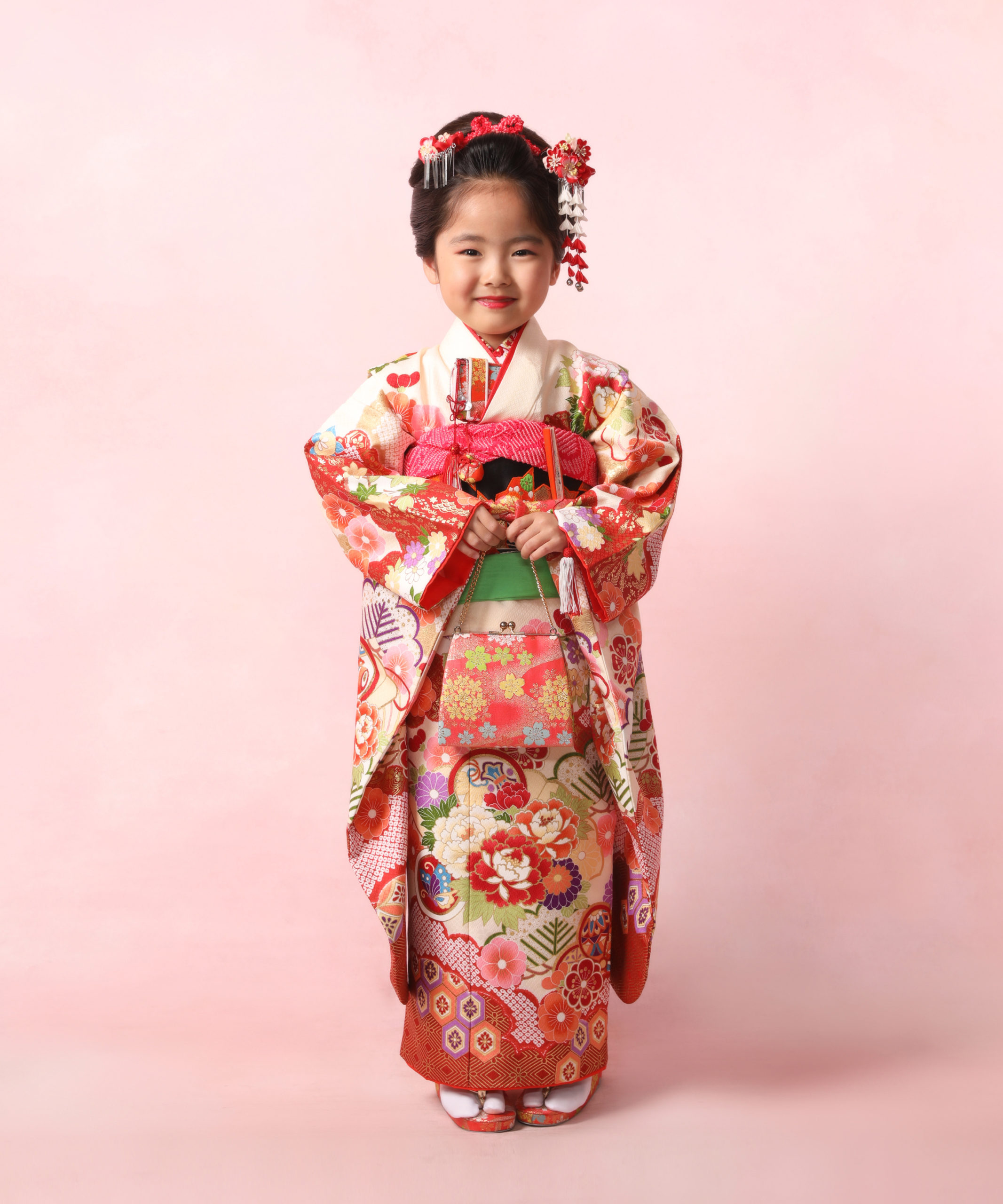 七五三記念写真撮影例(3歳女の子着物)横浜そごう写真館