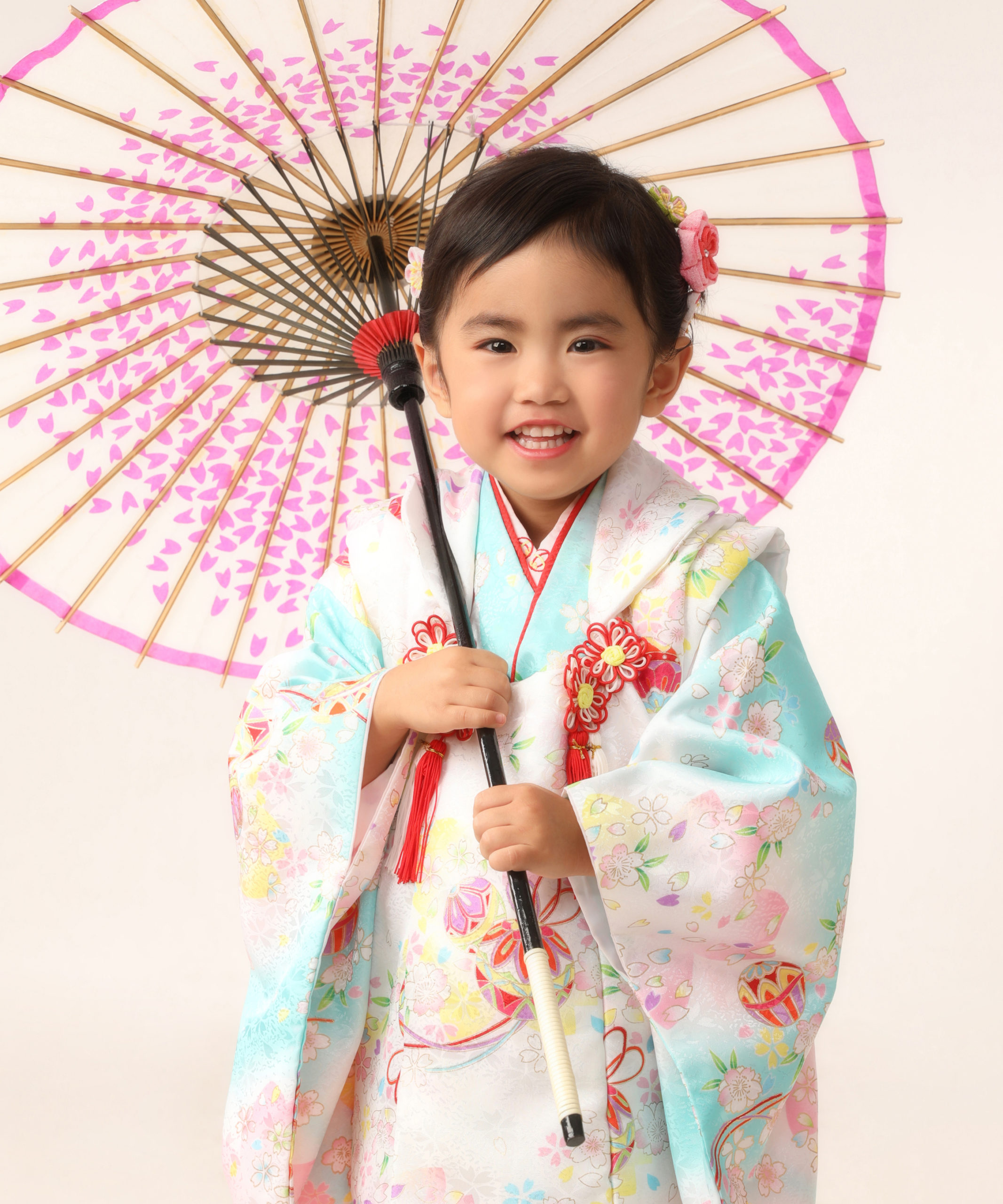 七五三記念写真撮影例(3歳女の子着物)横浜そごう写真館